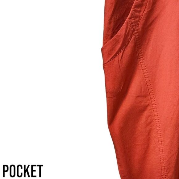 NEW TORRID BRIGHT CORAL Cinch Stretch Poplin Cropped Cargo Pants - Picture 9 of 16